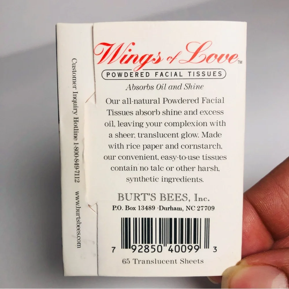 Burt’s Bees‎ Wings of Love Rice Paper Powdered Oil Blotting Sheets